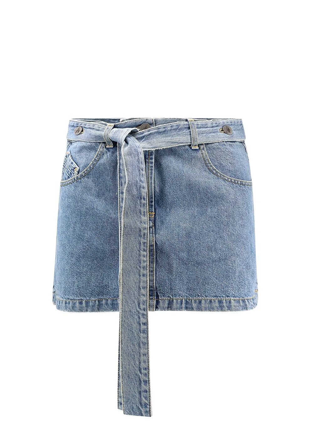The Attico Belted Tie-Detailed Mini Skirt