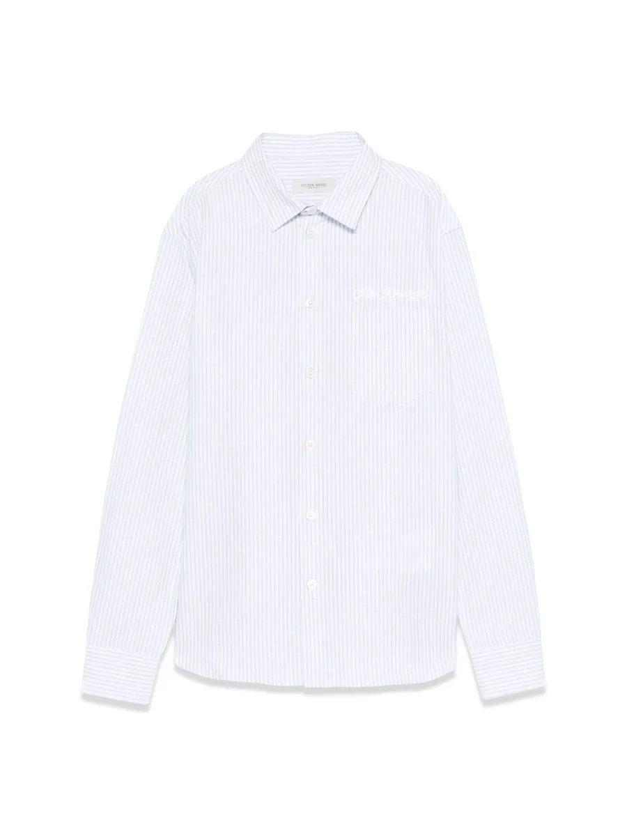 Golden Goose Kids Striped Embroidered Shirt