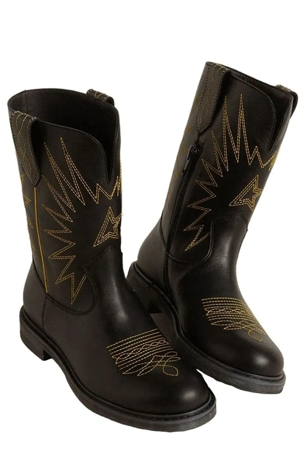 Golden Goose Kids Wish Star Embroidered Boots