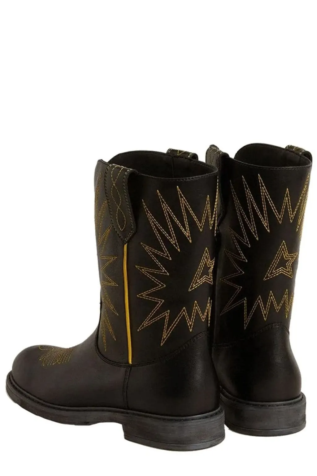 Golden Goose Kids Wish Star Embroidered Boots