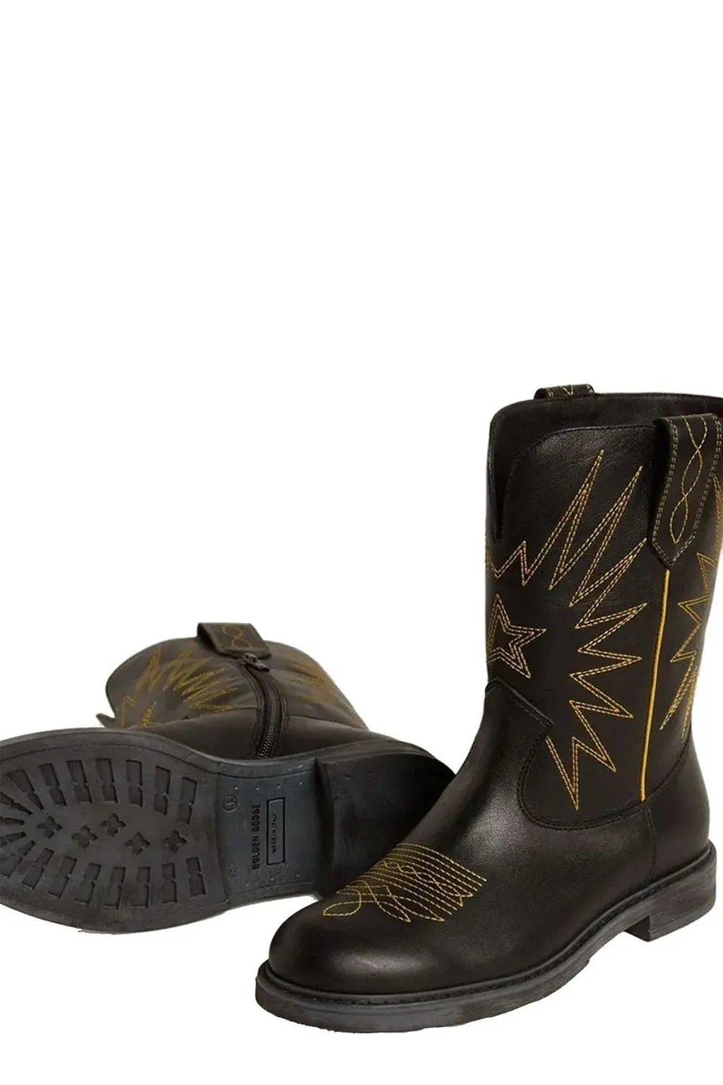 Golden Goose Kids Wish Star Embroidered Boots