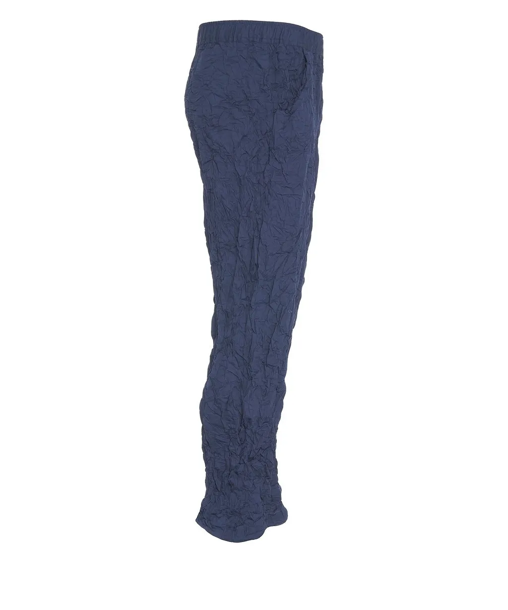 Gongdid Design Elasticated Waistband Crinkled Flared Trousers