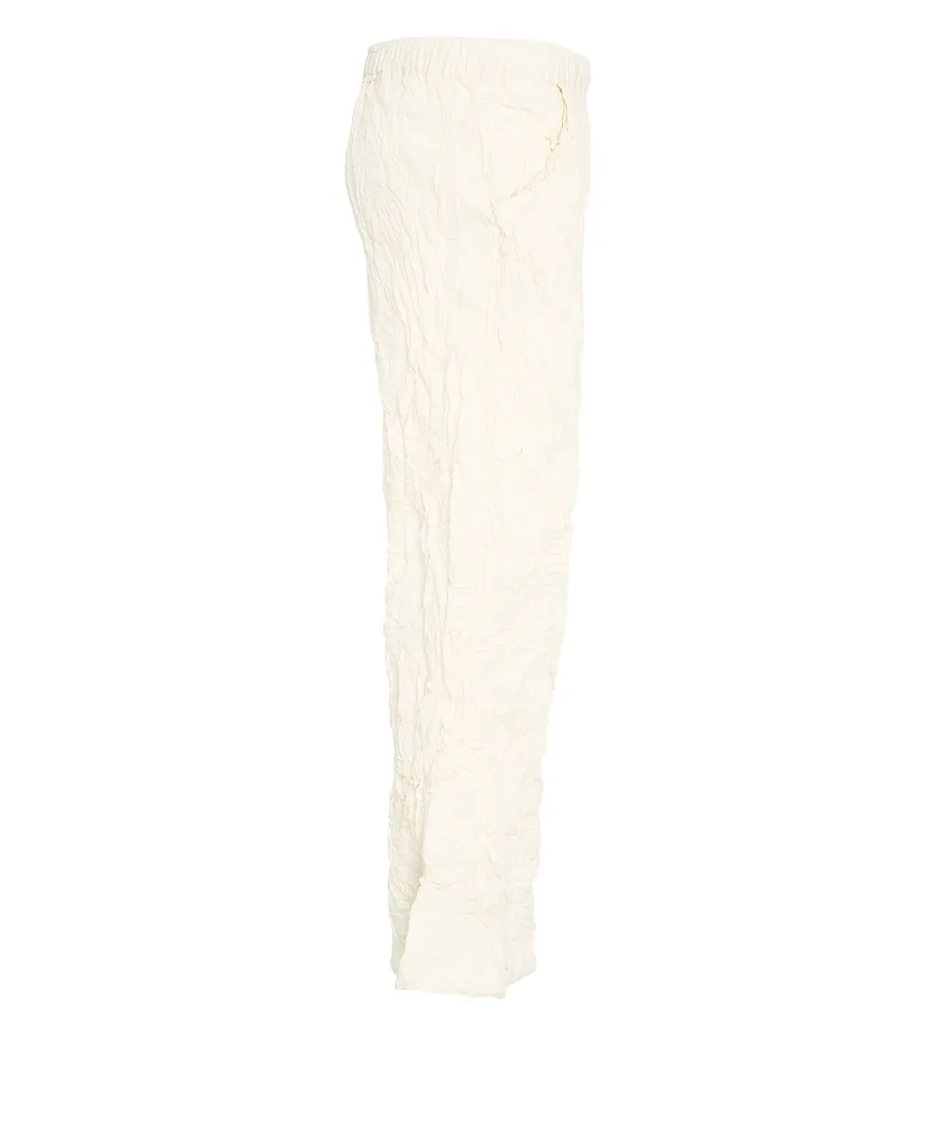 Gongdid Design Elasticated Waistband Crinkled Flared Trousers
