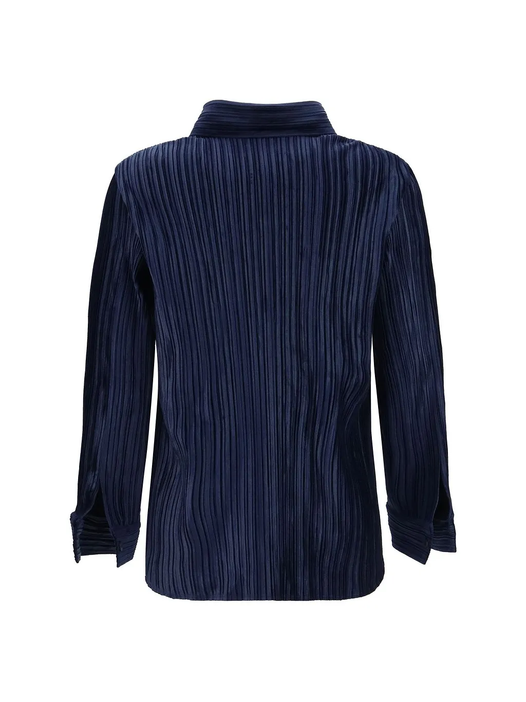 Pleated Button-Up Shirt