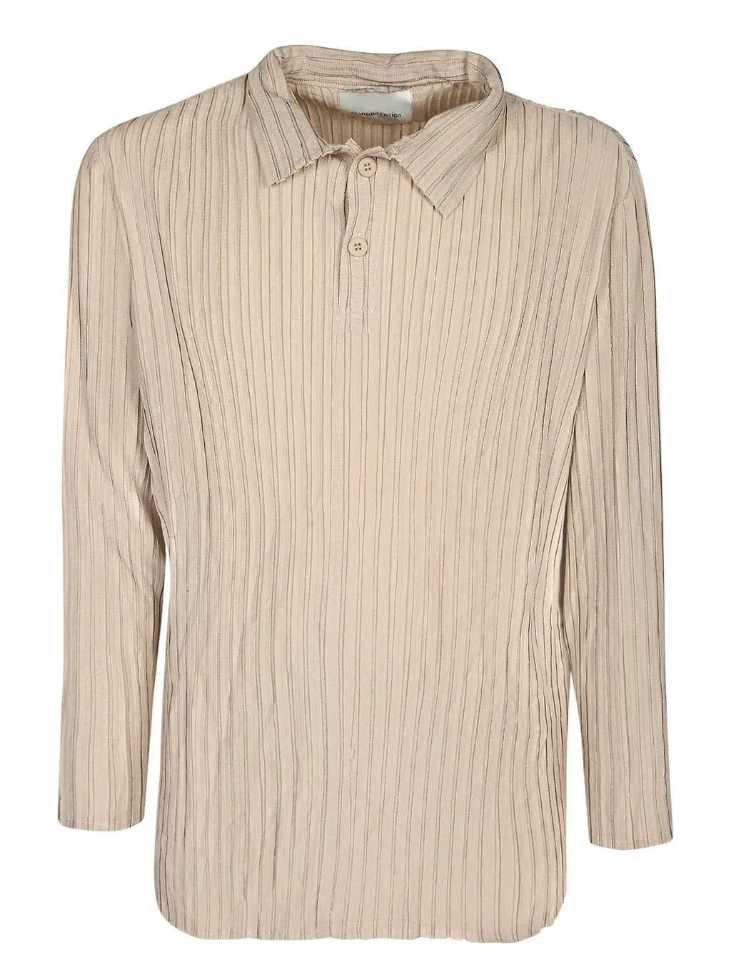 Gongdid Design Pleated Buttoned Polo Shirt