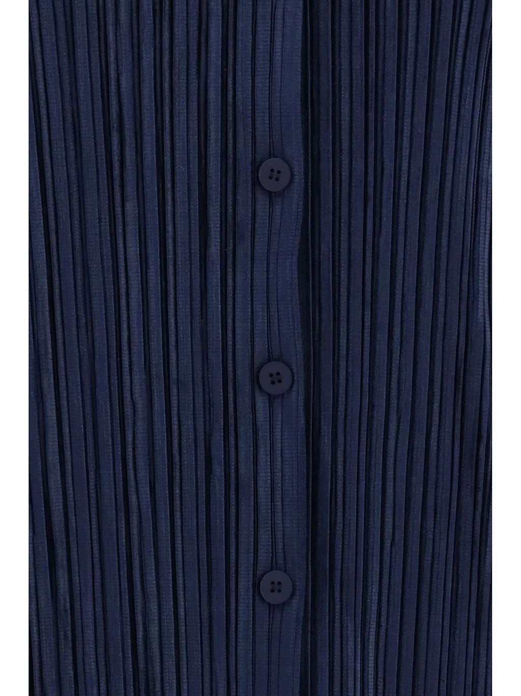 Pleated Button-Up Shirt