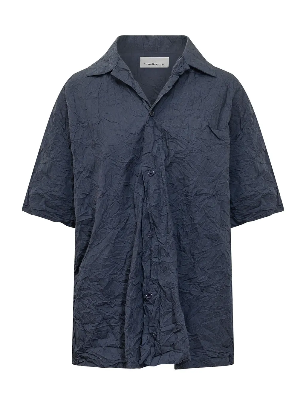 Gongdid Design Short Sleeve Crinkled Shirt