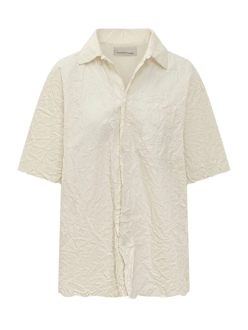Gongdid Design Short Sleeve Crinkled Shirt