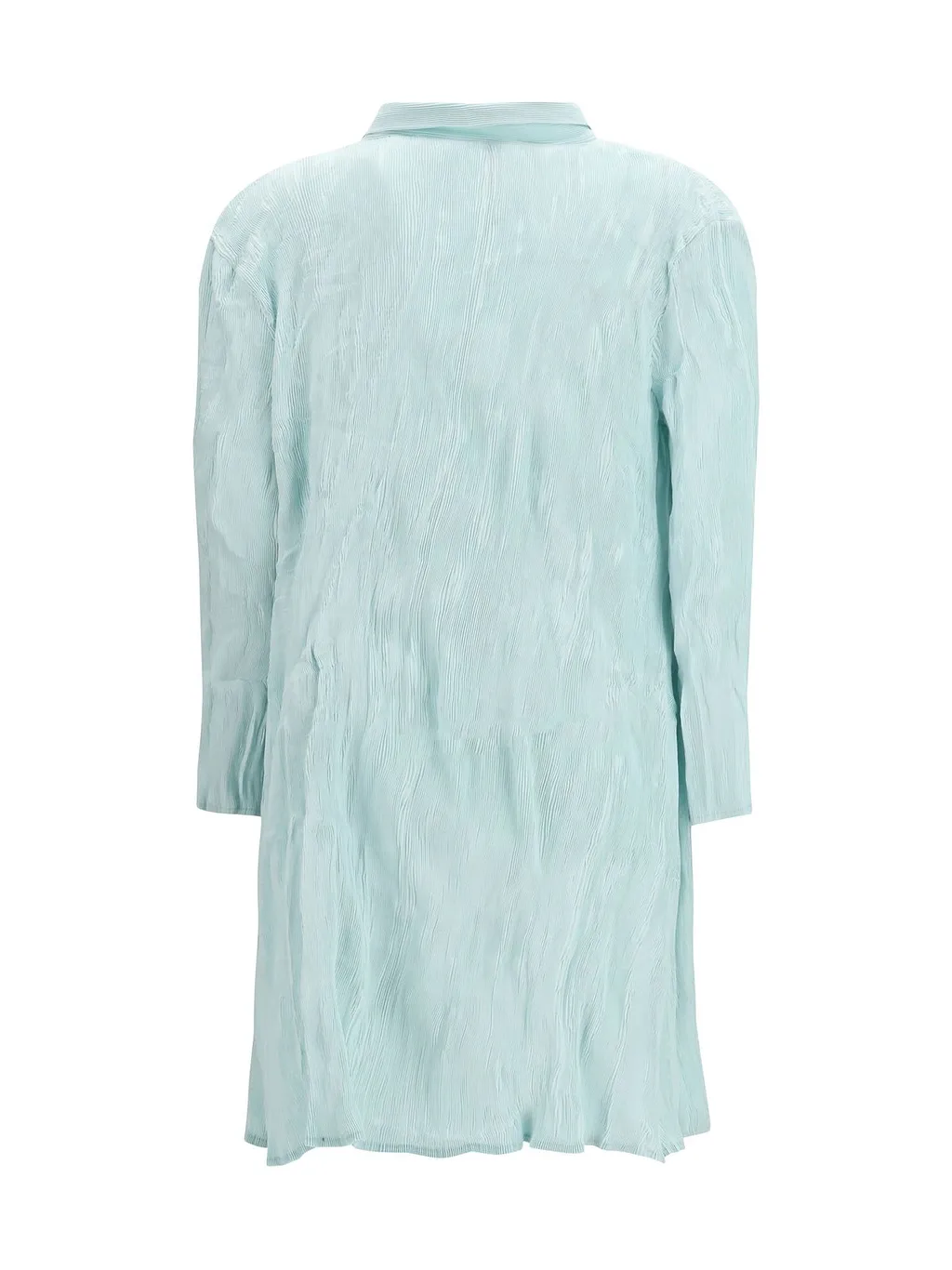 Wavy Pleated Shirt Dress
