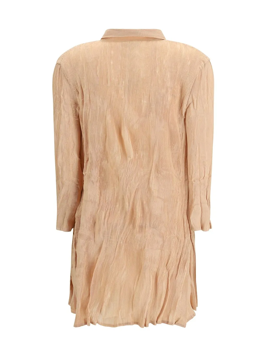 Wavy Pleated Shirt Dress