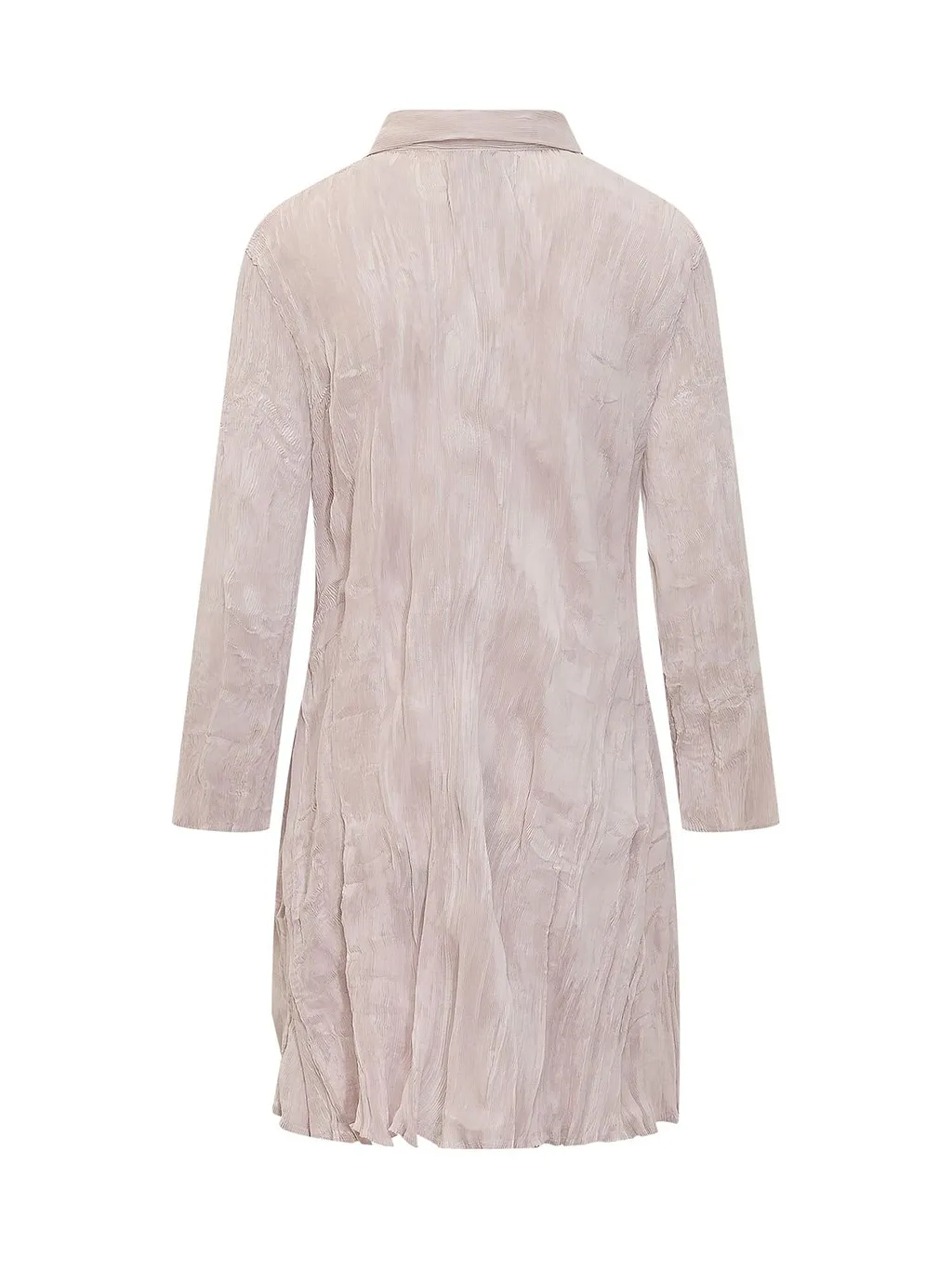 Wavy Pleated Shirt Dress