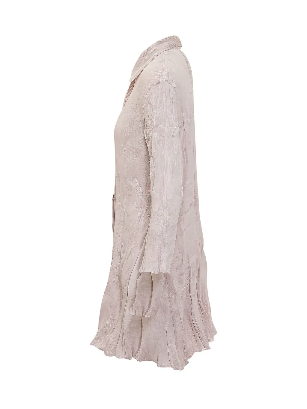 Wavy Pleated Shirt Dress