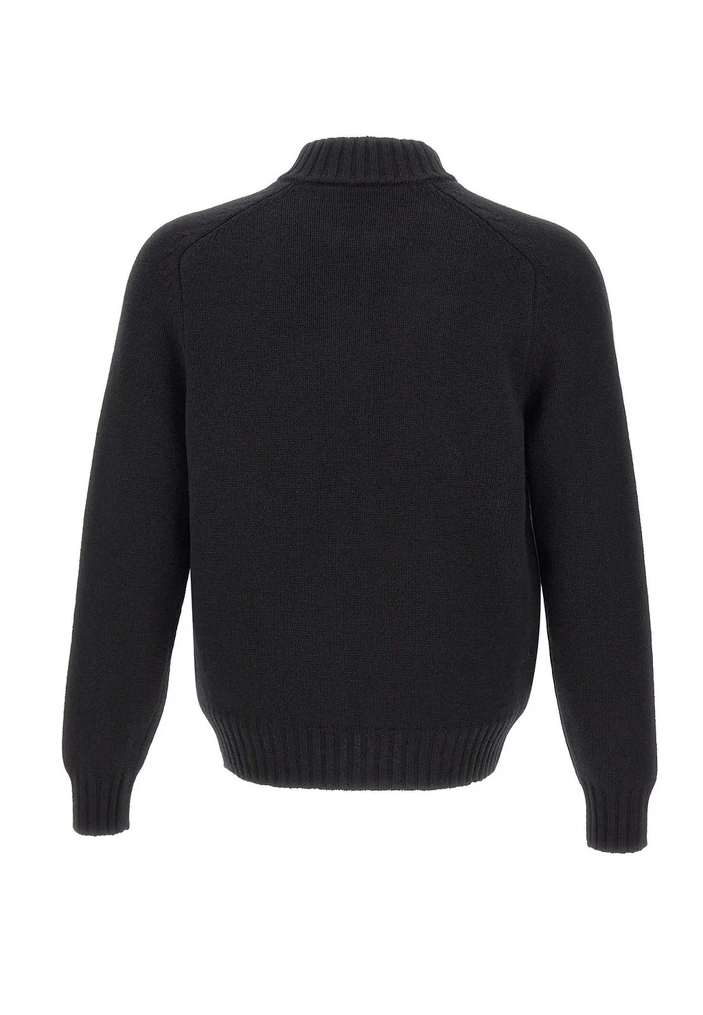 Gran Sasso Zip-Up Ribbed Collar Cardigan