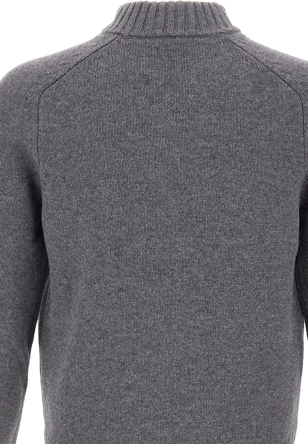 Zip-Up Ribbed Collar Cardigan