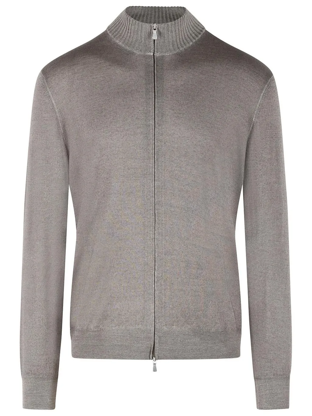 Gran Sasso Zip-Up Mock-Neck Knitted Sweater