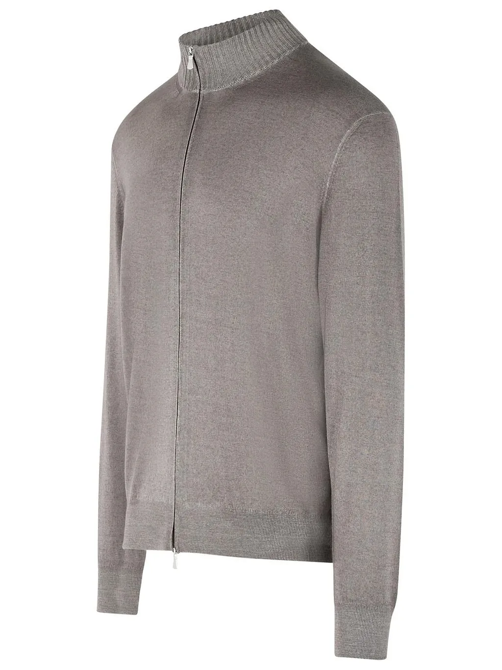 Gran Sasso Zip-Up Mock-Neck Knitted Sweater