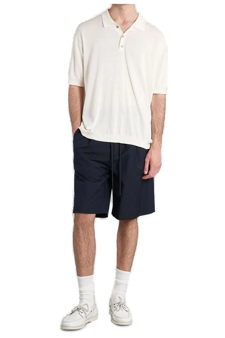 Davis Elasticated Waistband Drawstring Pleated Shorts
