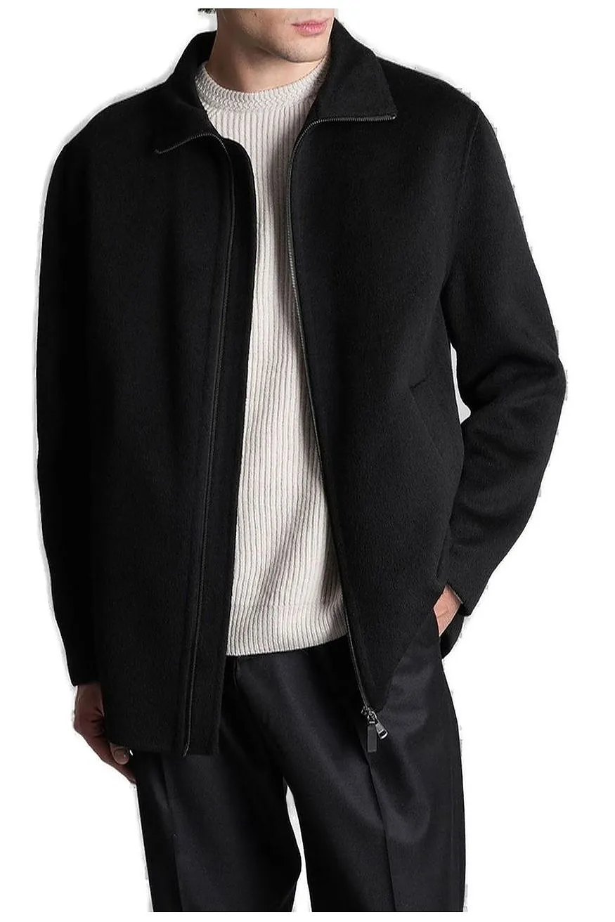 Grayed Long-Sleeved Zip-Up Jacket