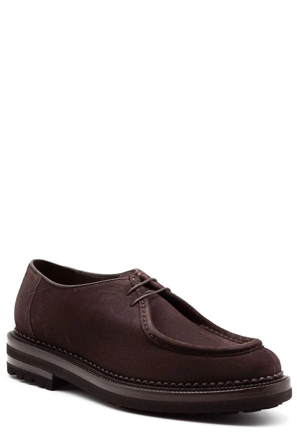 Green George Apron-Toe Derby Shoes