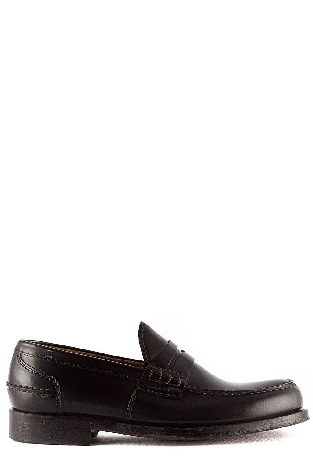 Green George Penny Leather Loafers
