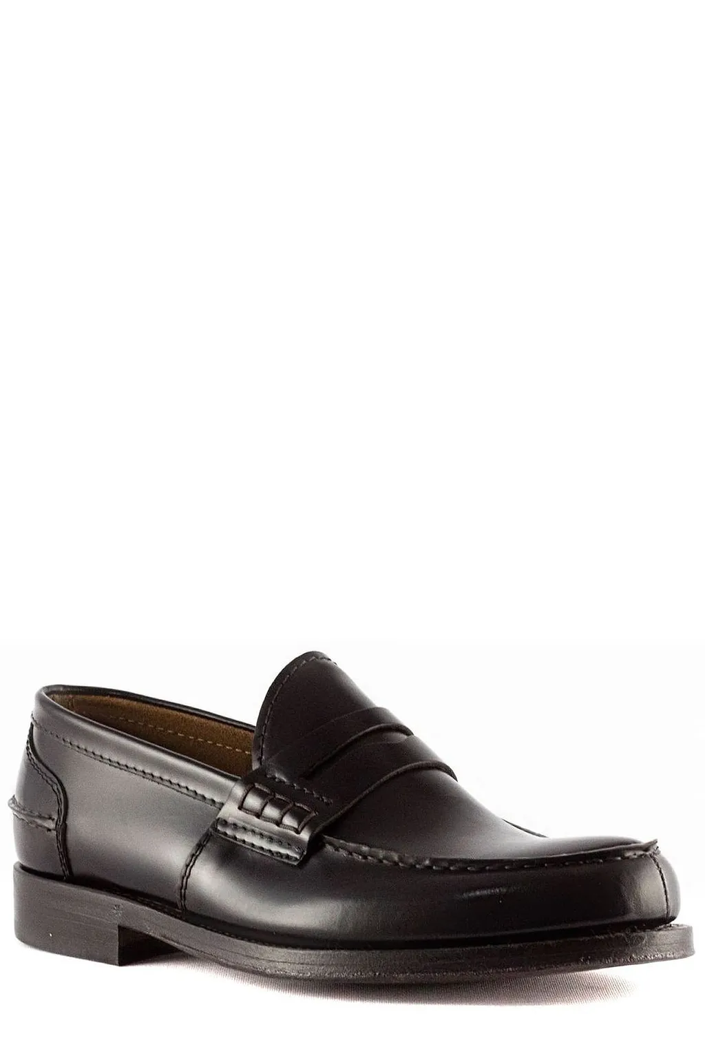 Green George Penny Leather Loafers