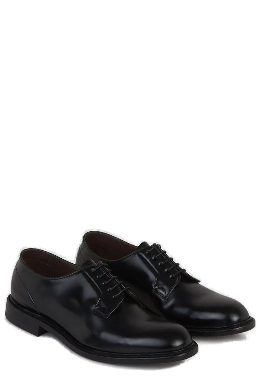 Green George Round Toe Classic Derby Shoes
