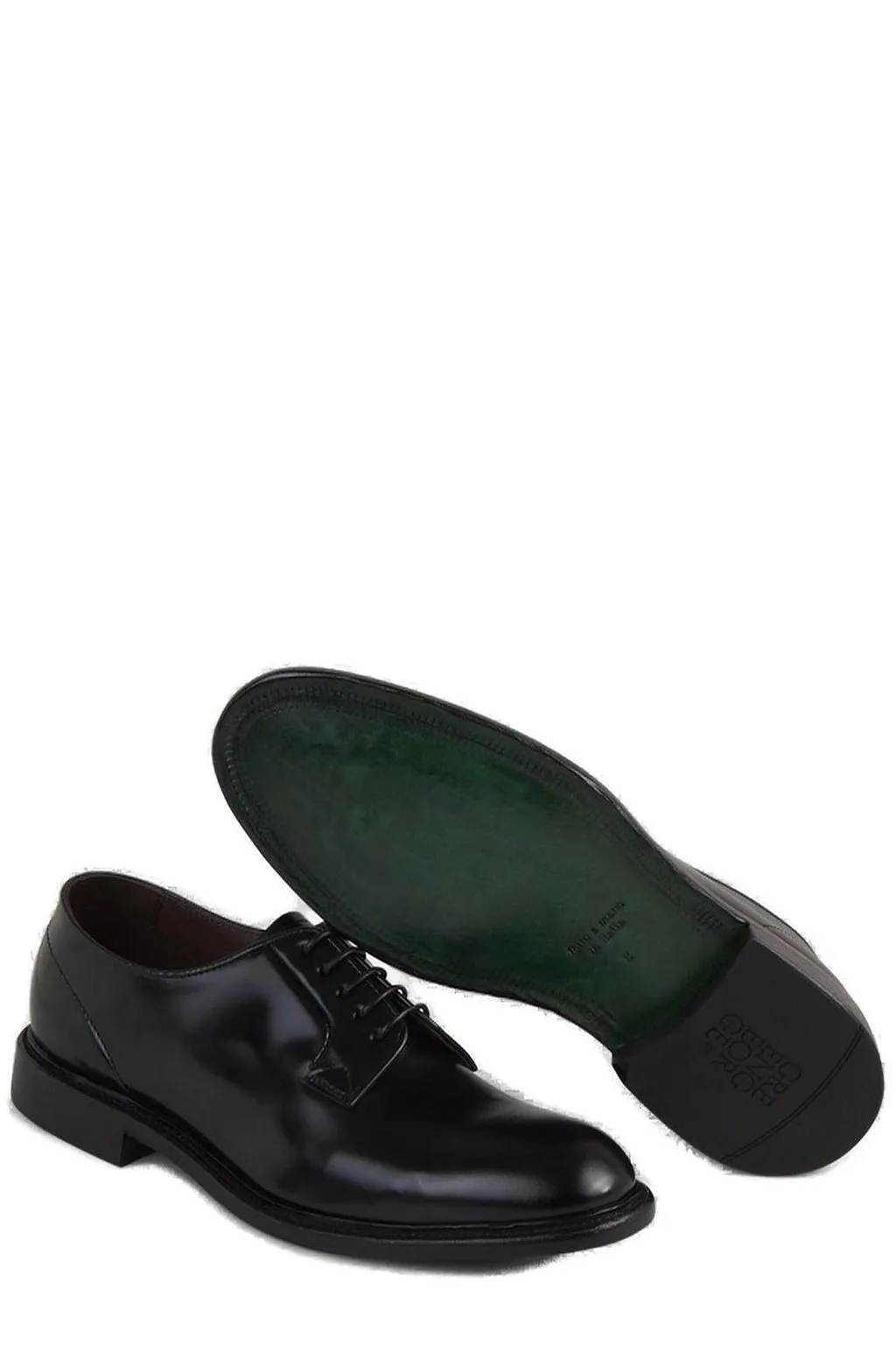 Green George Round Toe Classic Derby Shoes