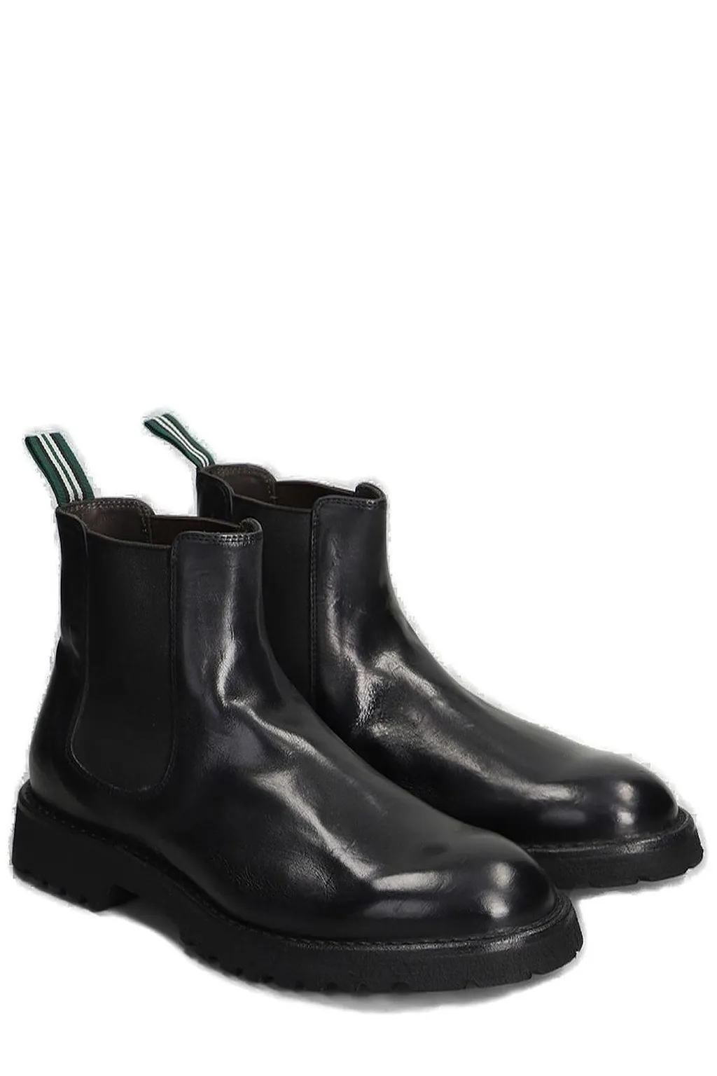 Green George Round Toe Combat Boots