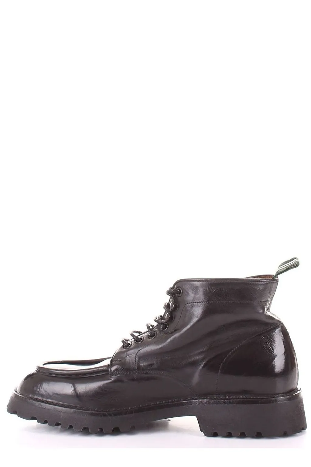 Green George Round Toe Lace-Up Boots