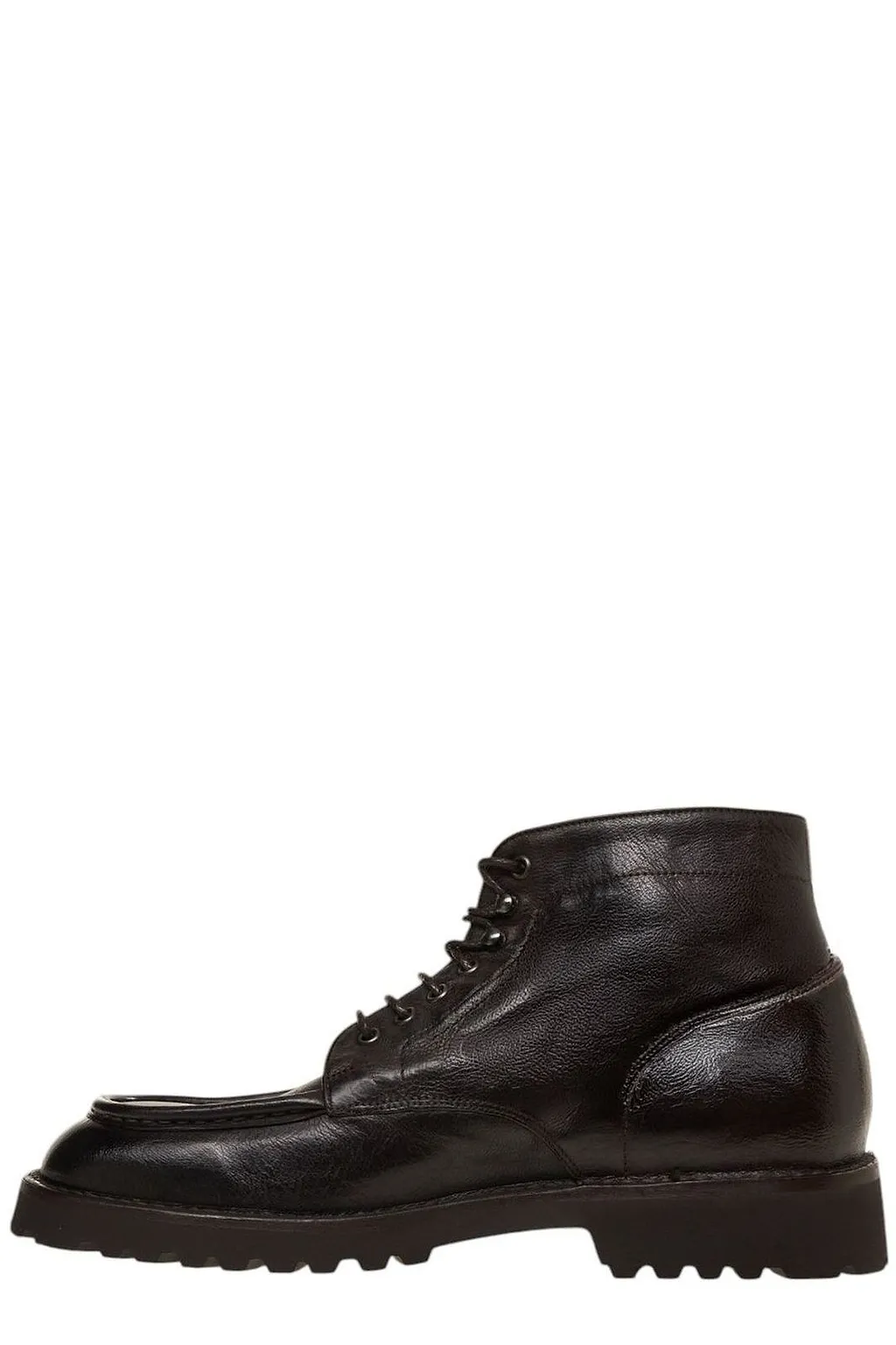 Green George Round Toe Lace-Up Boots