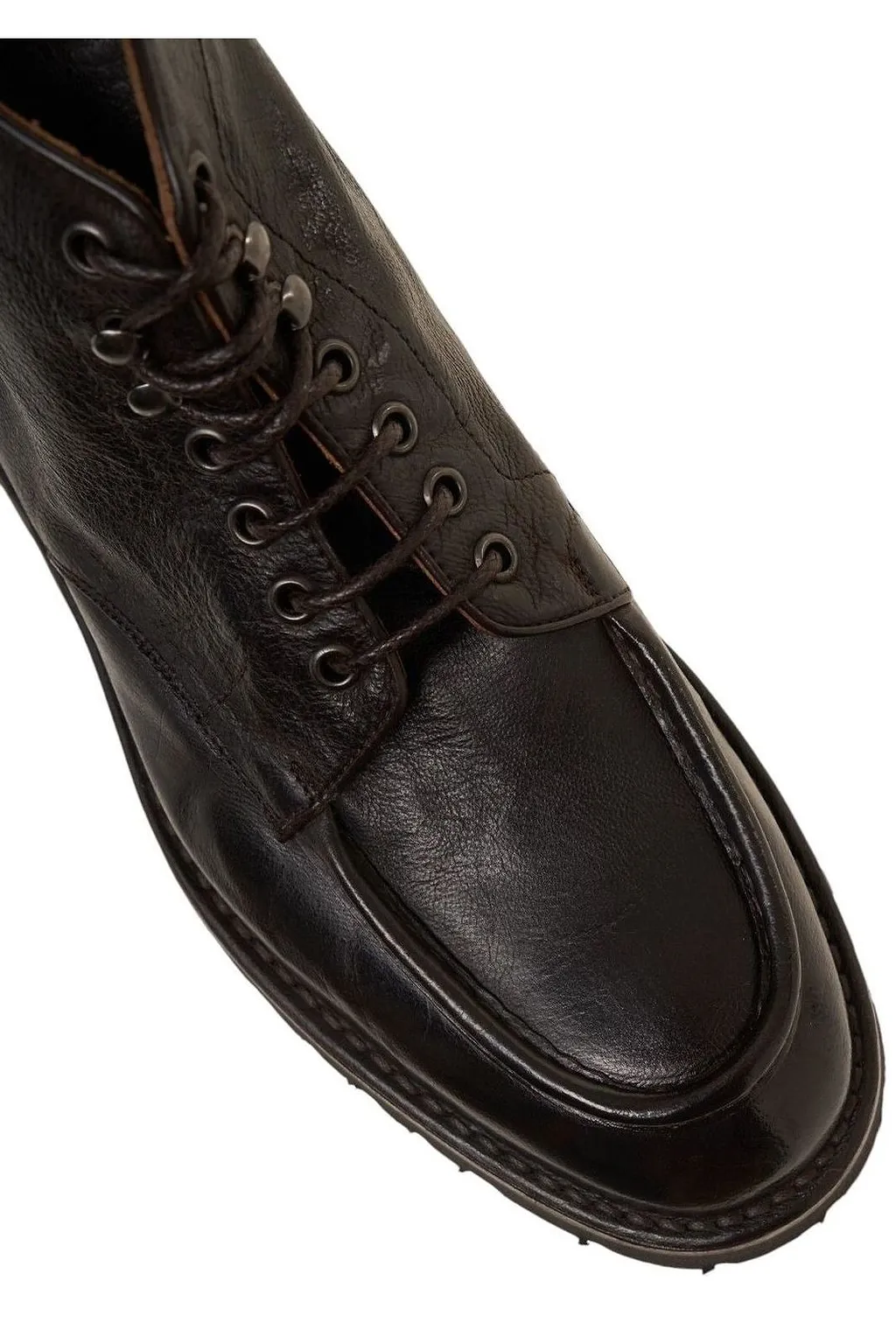 Green George Round Toe Lace-Up Boots