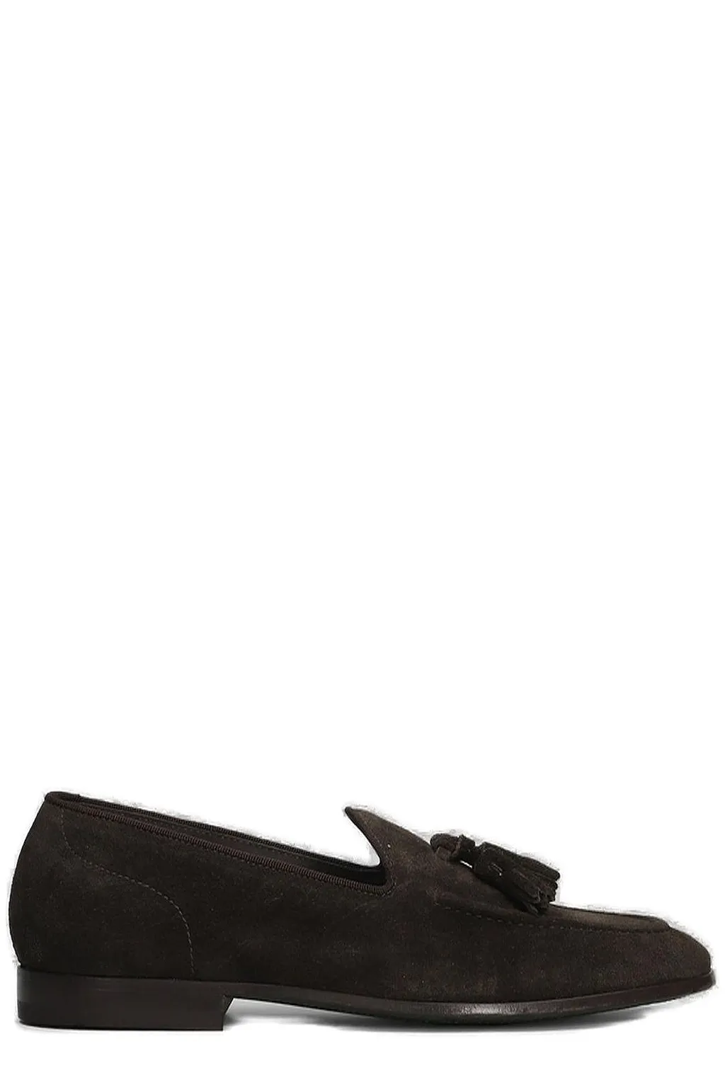 Green George Tassel Detailed Round Toe Loafers