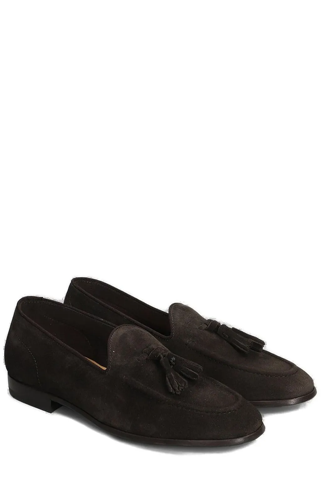 Green George Tassel Detailed Round Toe Loafers