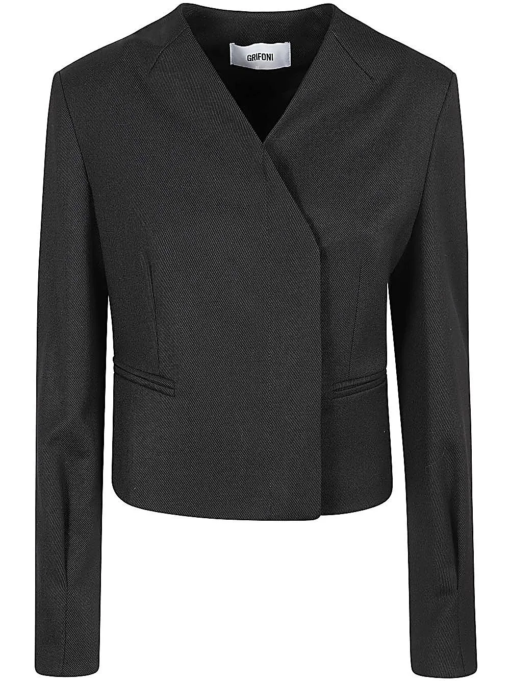 Grifoni Collarless Wool Jacket