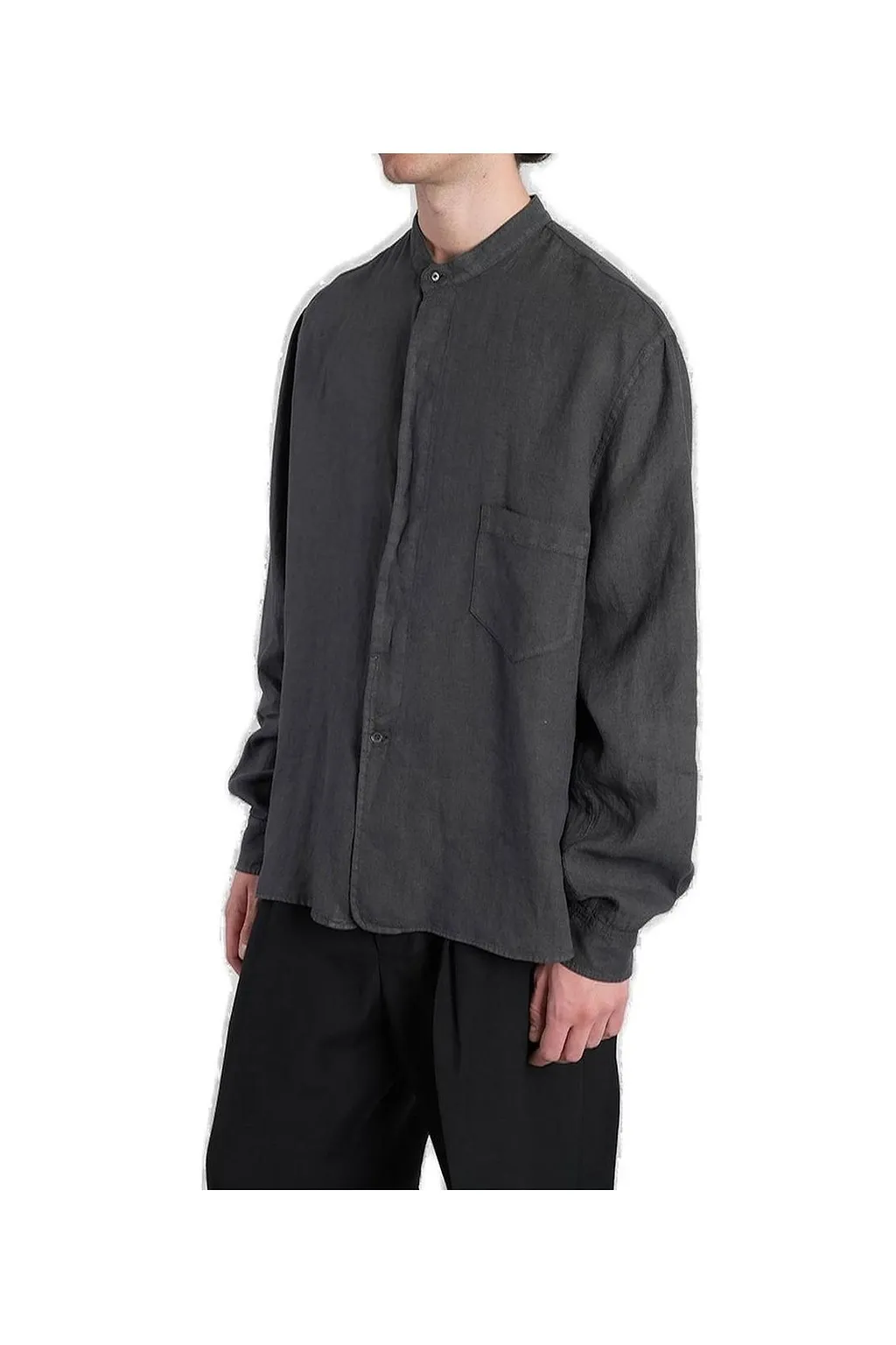 Grifoni Button-Up Crewneck Shirt