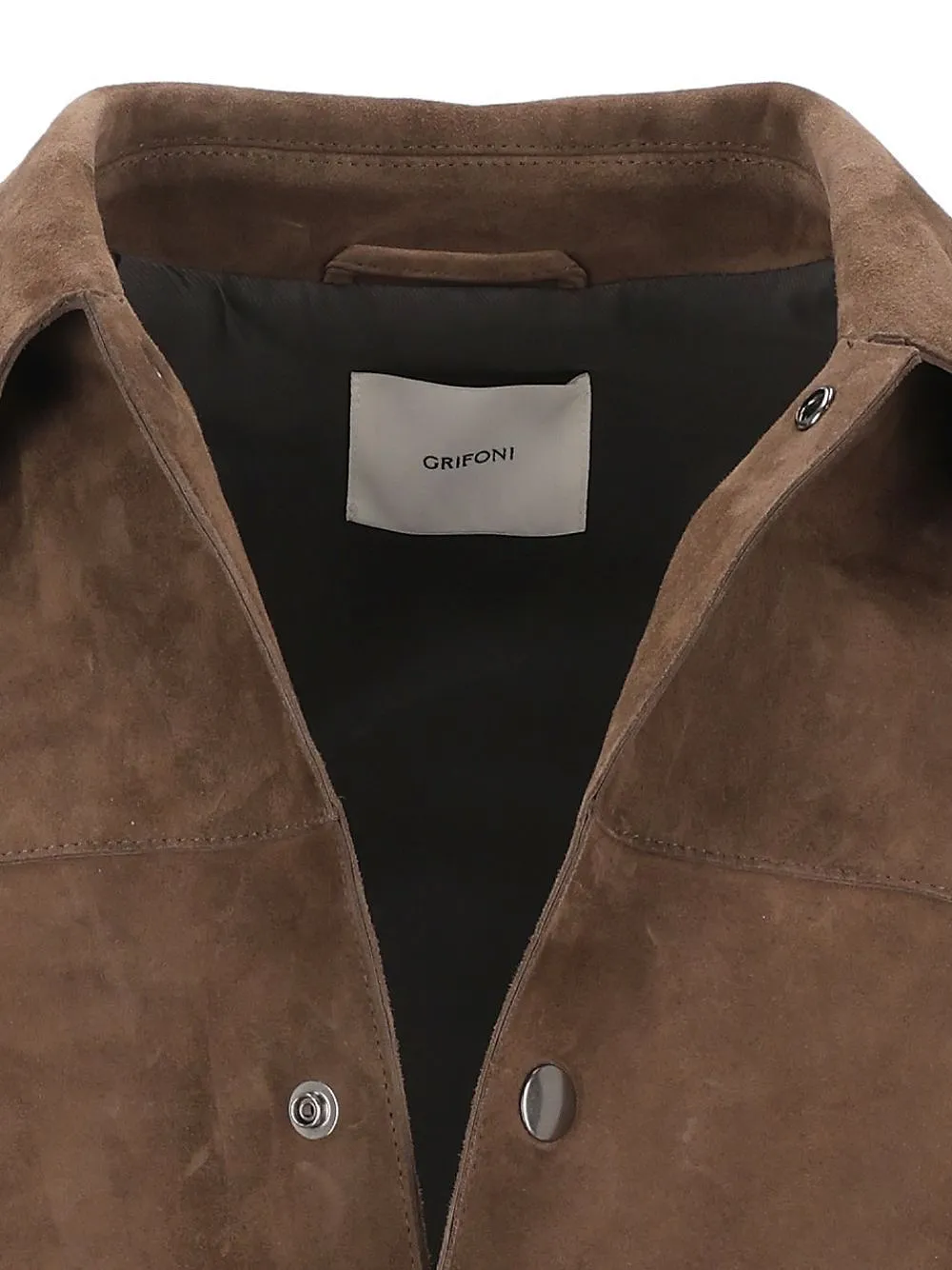Grifoni Snap-Button Suede Jacket