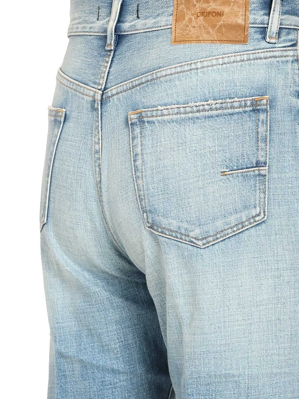 Grifoni Logo Patch Straight Leg Jeans