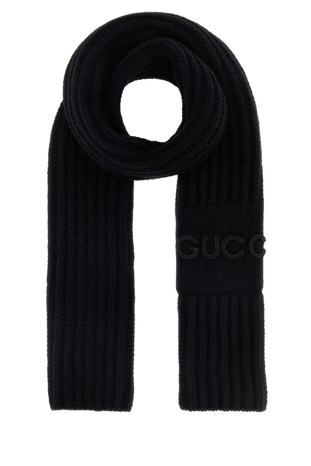 Gucci Logo Detailed Cable Knit Scarf