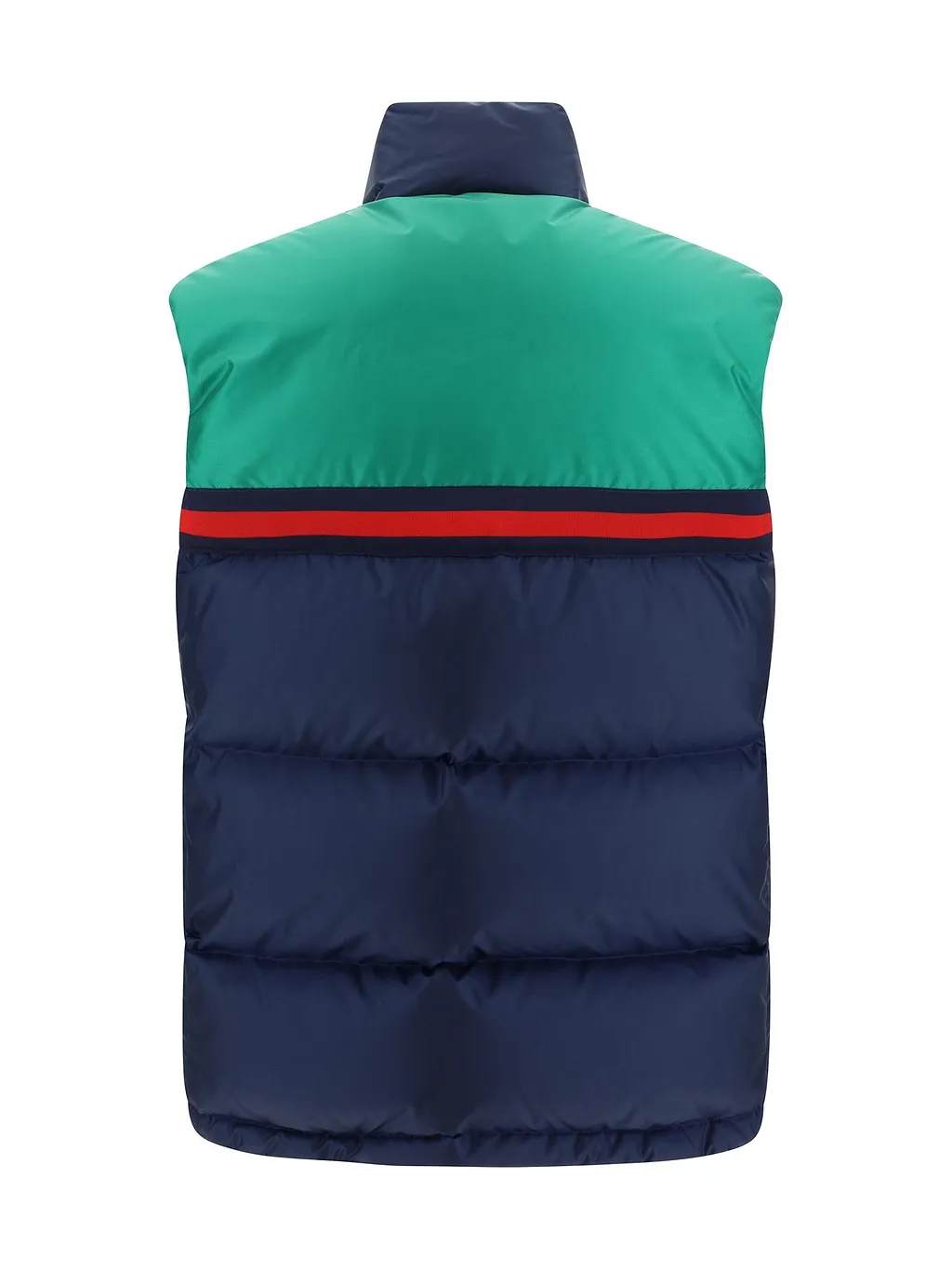 Gucci Colour Blocked Logo Patch Padded Gilet