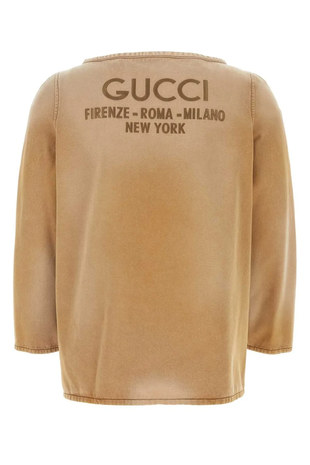 Gucci Embroidered Denim T-Shirt