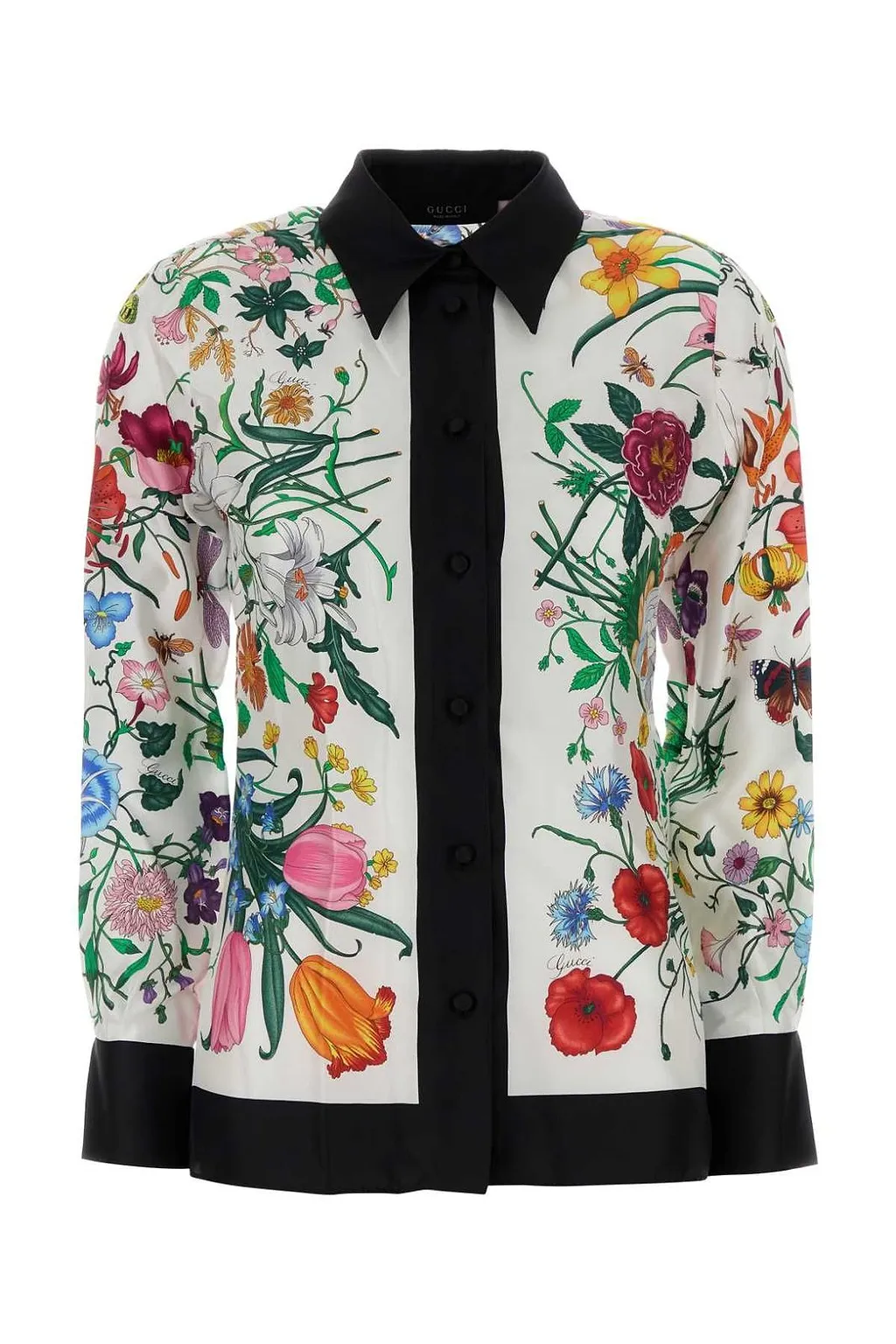 Gucci Flora Printed Long-Sleeved Shirt