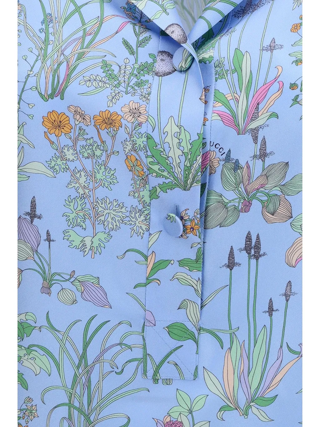Gucci Floral Print Piped Short-Sleeve Shirt
