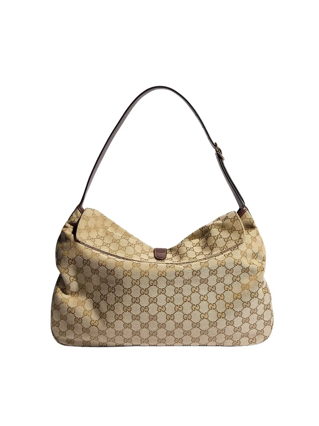 Gucci Jackie Flap Monogrammed Large Shoulder Bag