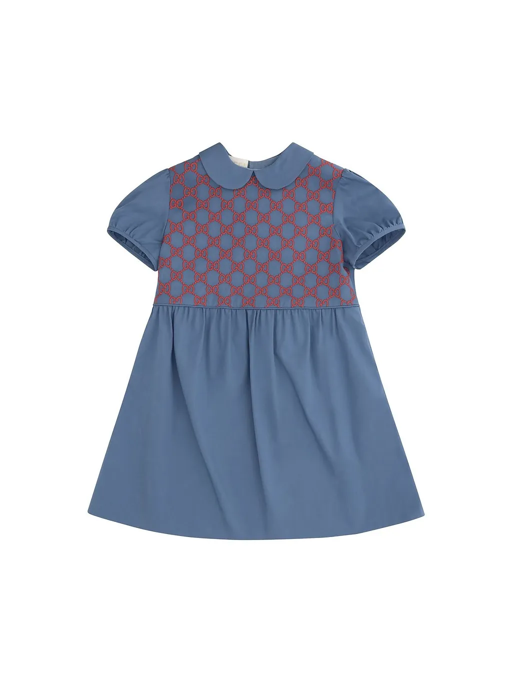 Gucci Kids Gg Embroidered Poplin Dress