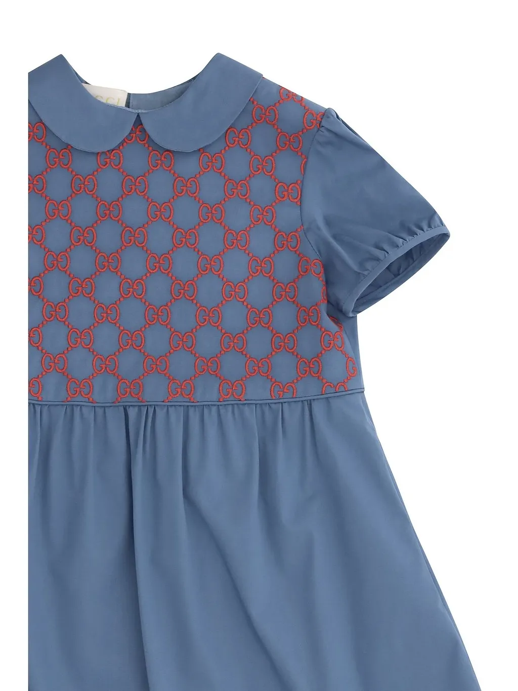 Gucci Kids Gg Embroidered Poplin Dress