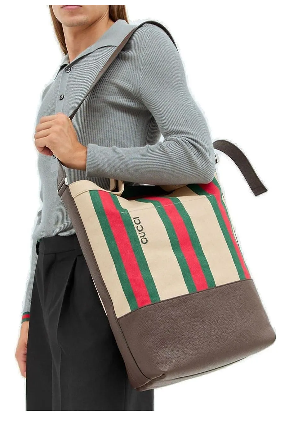 Gucci Large Web Striped Top Handle Bag