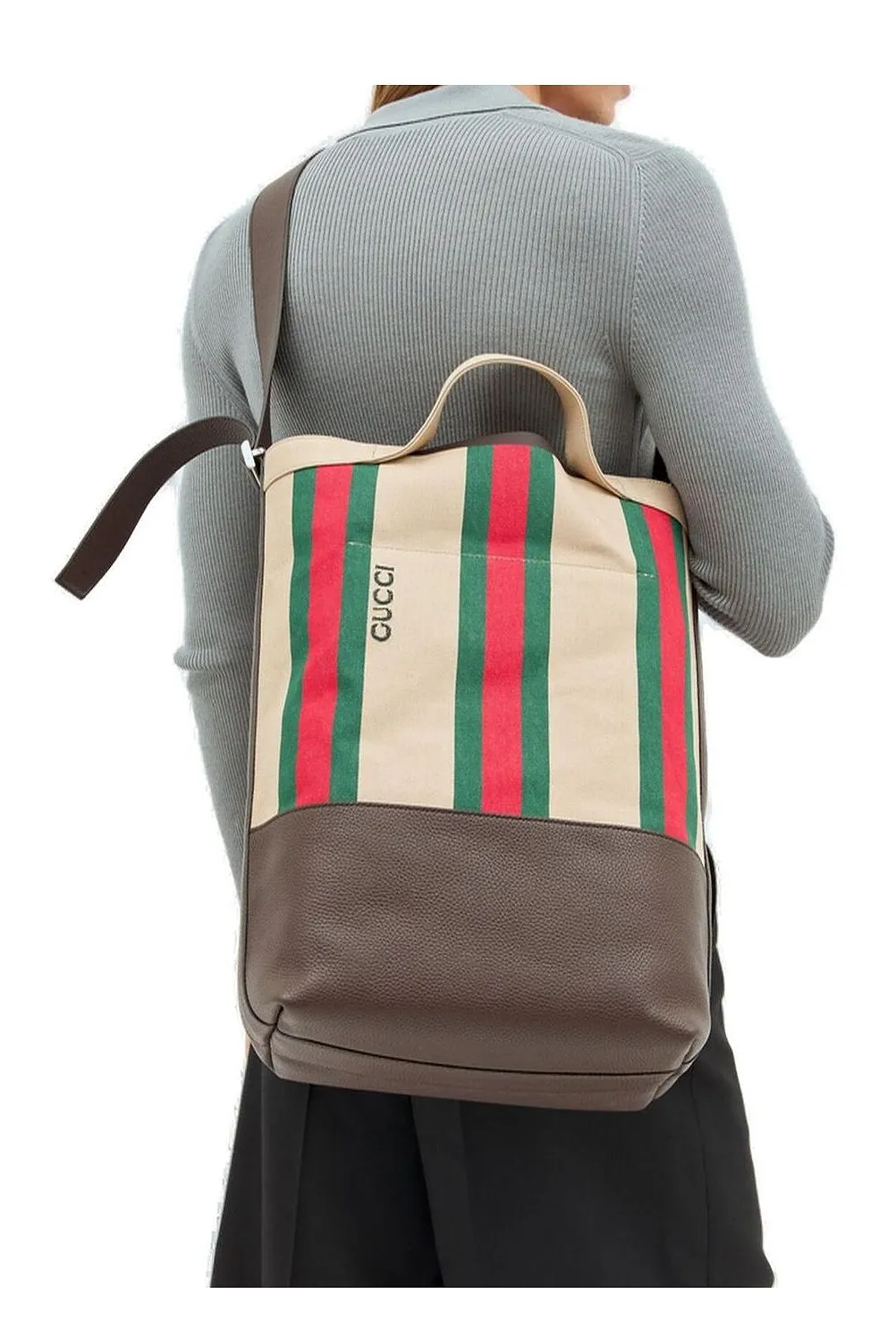 Gucci Large Web Striped Top Handle Bag
