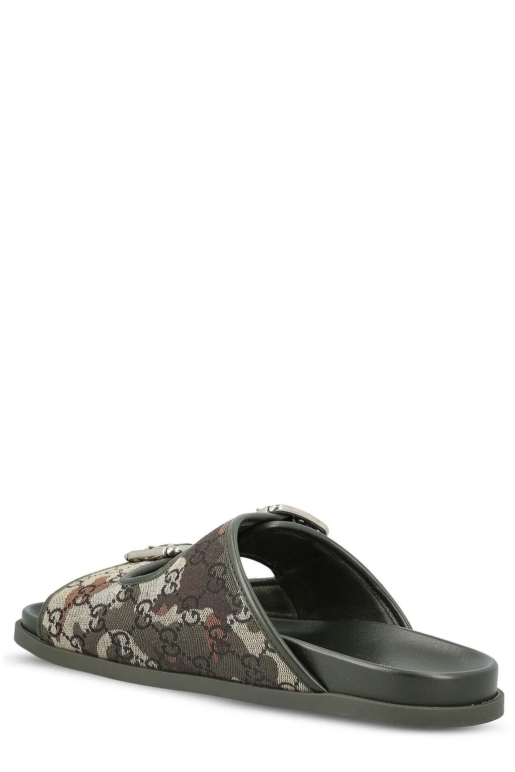 Gucci Monogram Double-Buckle Sandals