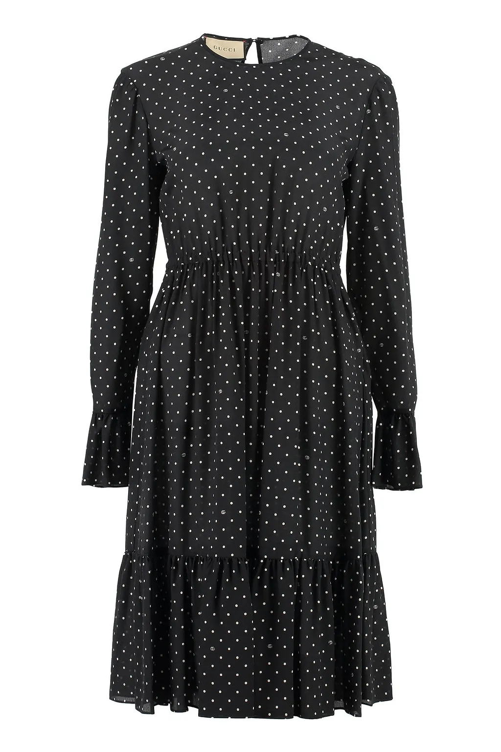 Gucci Polka-Dot Long-Sleeve Dress