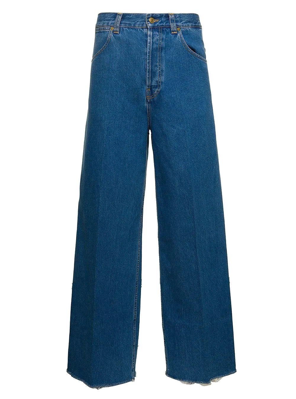 Gucci Raw Cut Hem Wide Leg Jeans